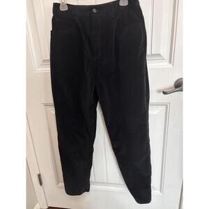 Talbots womens black velour pants Sz 12 Officecore Preppy